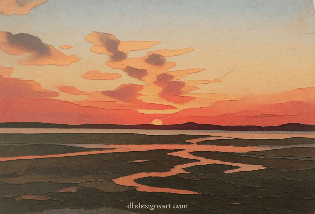 Back Bay Sunset Blank Notecard