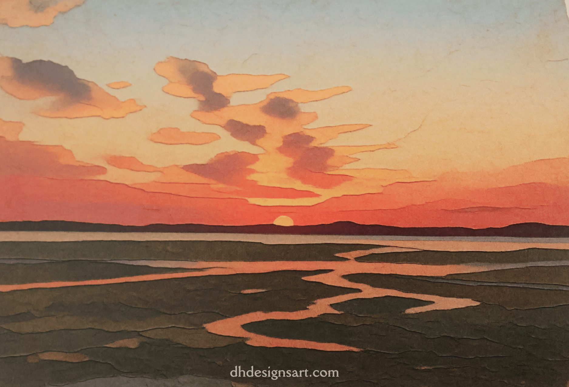 Back Bay Sunset Blank Notecard