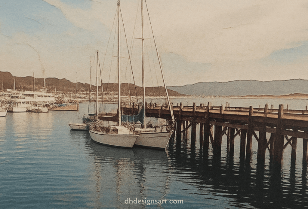 Dockside View Blank Notecard