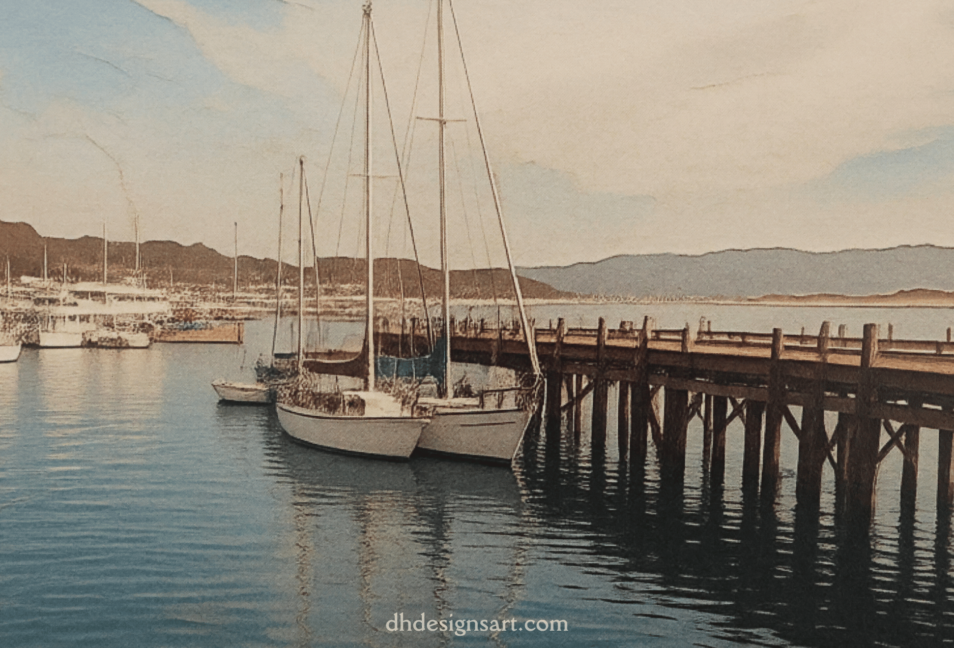 Dockside View Blank Notecard